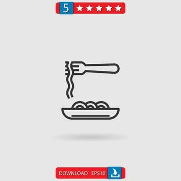 Spaguetti vector icon Stock Illustration