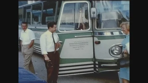 Spain 1965, Bus in sixties Stock Footage 161120226