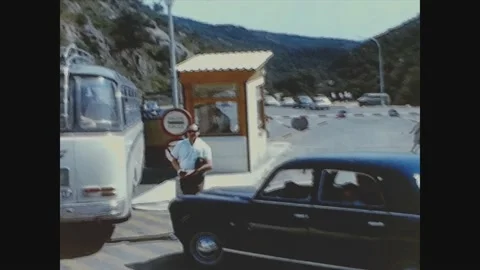 Spain 1965, Customs border car Stock Footage 161119754