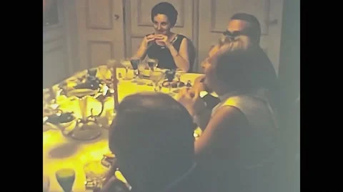 Spain 1973, Elegant dinner at home 2 Stock Footage 158925832