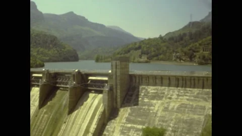 Spain 1975, Embalse de Sobrn Stock Footage 182934044