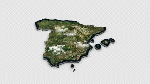 Spain 3D Country Map Animation Transparent Alpha Stock Footage 277198604