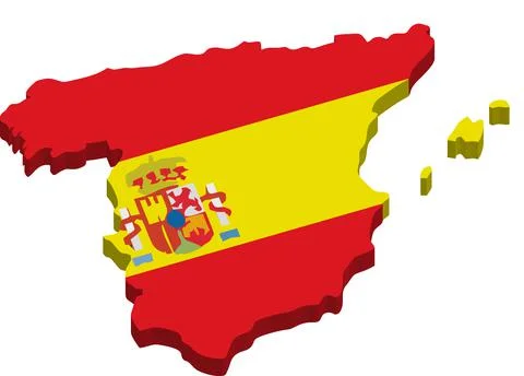 Spain - 3D map country Stock Illustration