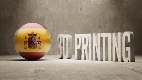 Spain.  3d Printing Concept 스톡 일러스트