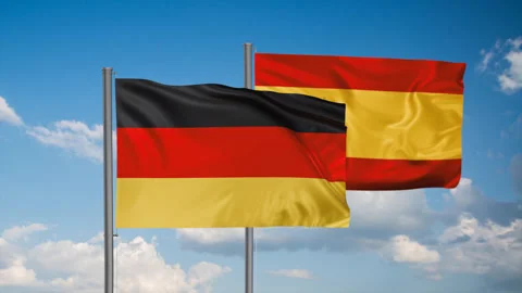 Spain and Germany flag Video stock 245111412