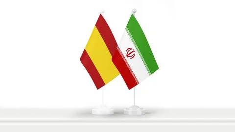Spain and Iran flags Stock Illustration