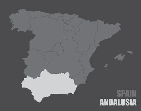 Spain Andalusia map Stock Illustration
