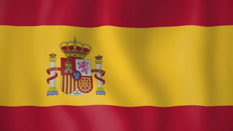Spain animated flag. Seamless loop. 4K Stock Footage 145461514