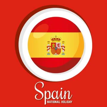 Spain background with its flag and shield Vector Stock Illustration