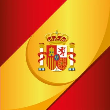 Spain background with its flag and shield Vector Stock Illustration