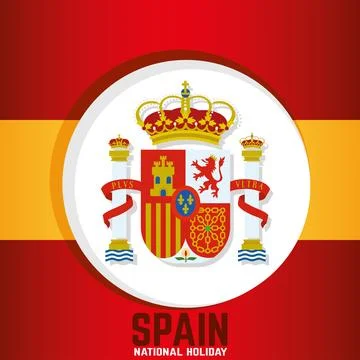 Spain background with its flag and shield Vector Stock Illustration