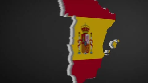 Spain Border Map Intro Animation Stock Footage 205745273