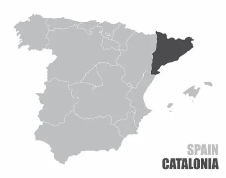 Spain Catalonia map Stock Illustration