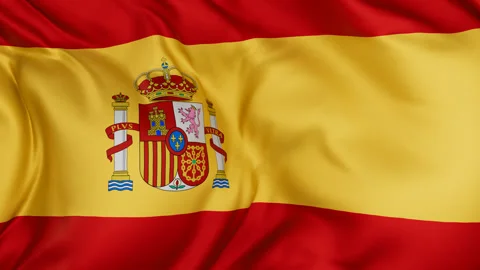 Spain cloth flag background loop Stock Footage 310850723