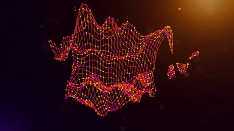 Spain Connected Intelligence Network Map Reveal Motion Animation Stock Footage 336708417