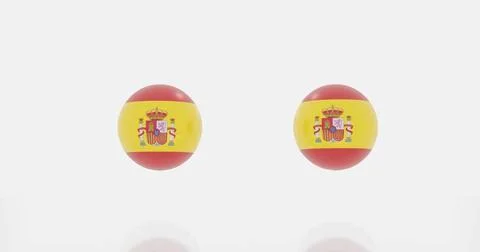 Spain countries flag icon or symbols 3d render of globe in Spain countries... Stock Photos
