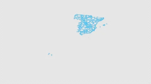 Spain Country Line Map Self Drawing Animated Overlay, Alpha 4K Vídeos de archivo 340289349