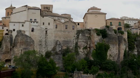 Spain Cuenca built on cliff Stock Footage 62730066