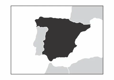 Spain dark silhouette Stock Illustration