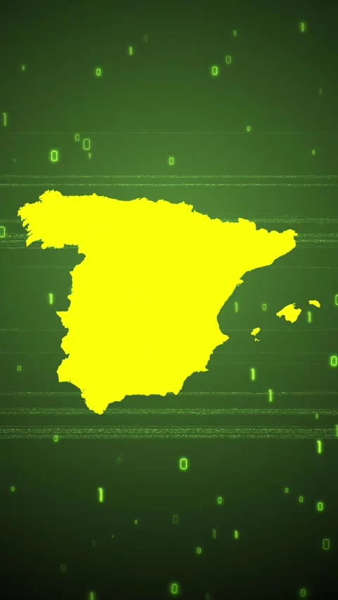 Spain Digital Map Intro Stock Footage 258837335