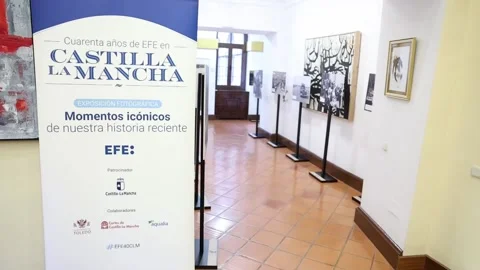 Spain displays visual memory of Castilla-La Mancha in parliamentary exhibition,  Stock Footage 321951222