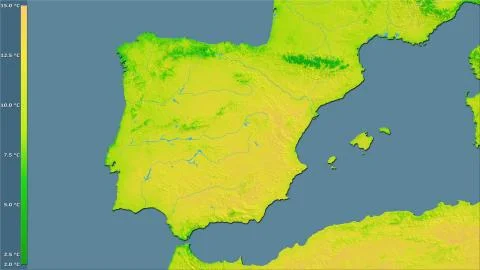 Spain, diurnal range - raw data Stock Illustration