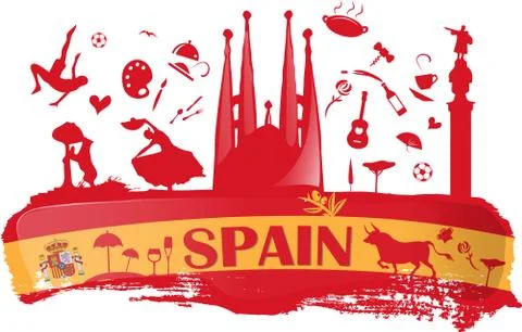 Spain dripping background Stock Illustration