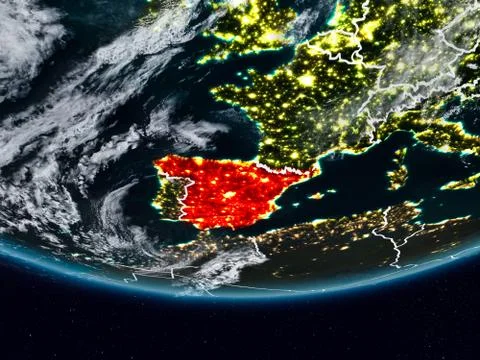 Spain during night Stock Illustration