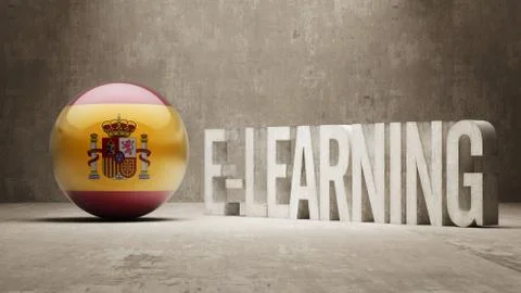 Spain. E-Learning  Concept イラスト素材
