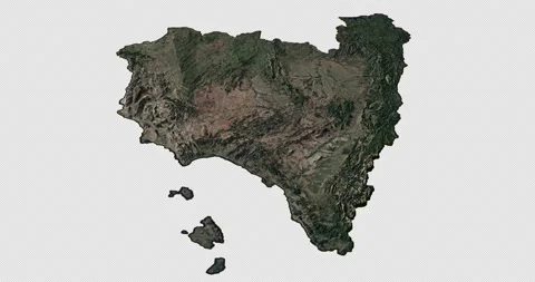 Spain east to west map with 3d relief 4K satellite ground height Stock Footage 219853054