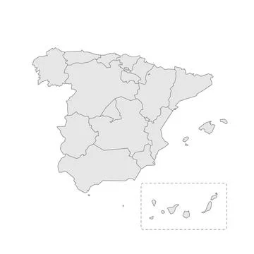 Spain editable vector political map EPS Illustrazione stock