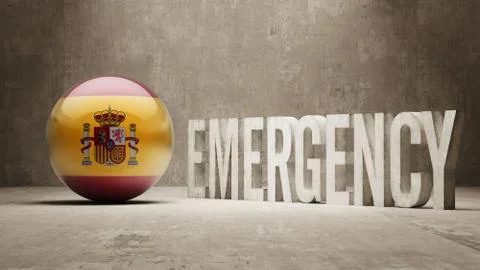 Spain Emergency Concept Stock Illustration