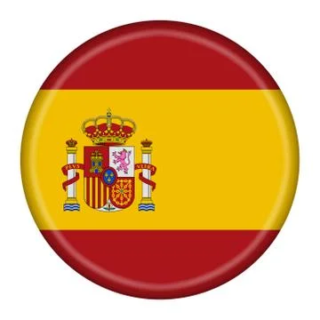 Spain Espana flag button illustration with clipping path Stock Illustration