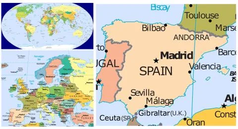 Spain &amp; Europe Stock Illustration
