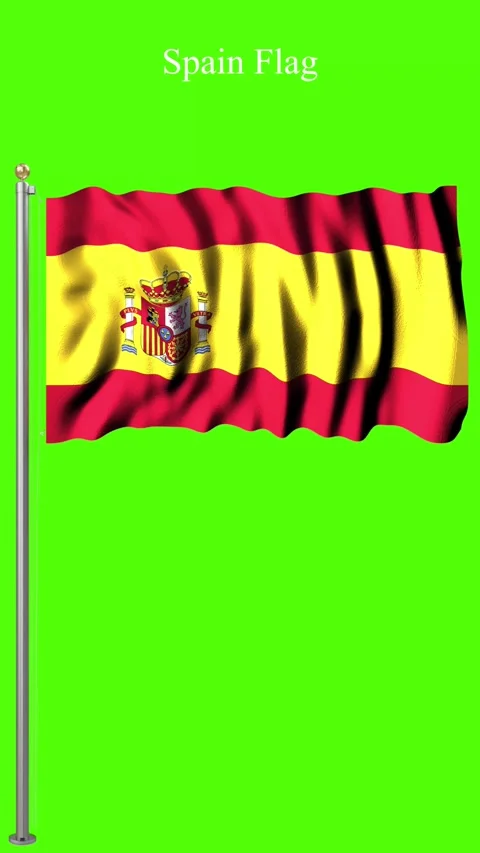 Spain Flag 4K Animation Royal Red &amp;amp; Gold Motion 스톡 동영상 335735335