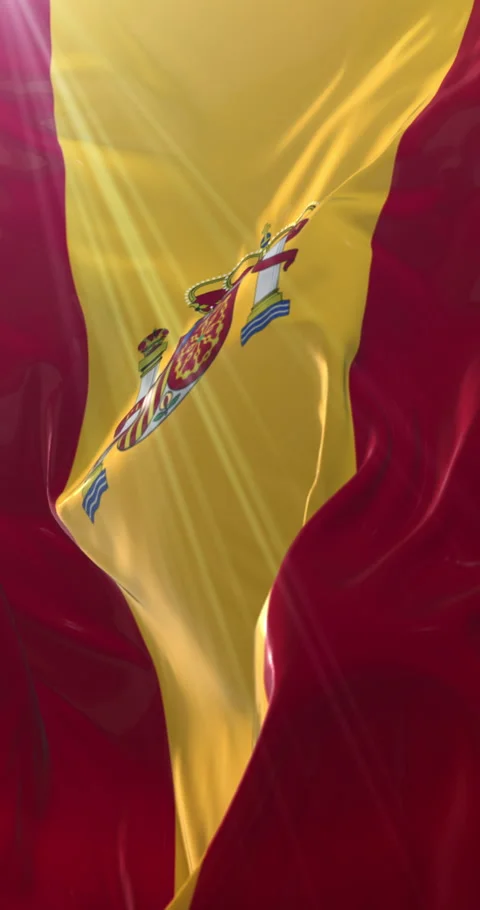 Spain Flag. 4K Vertical. Loop Video stock 302355183