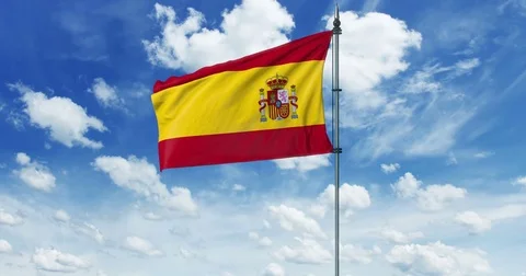 Spain flag animation, alpha channel Stock-Footage 78978658