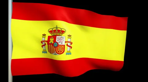Spain flag animation blowing in the wind Stock Footage 38042917