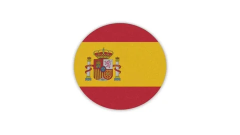 Spain Flag Animation Circle Clip Stock Footage 331621511