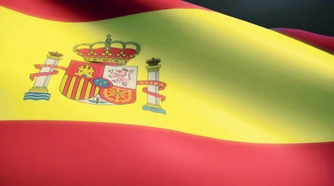 Spain Flag Animation Loop Stock Footage 38006403
