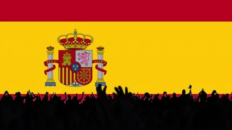Spain flag background with people Stock Footage 62859201