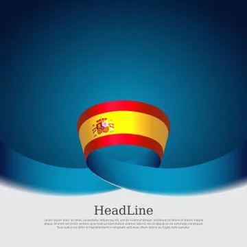 Spain flag background. Vector brochure design. Spanish state patriotic banner Stock Illustration