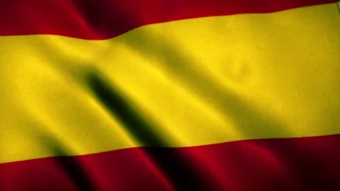 Spain Flag Blowing in the Wind Video stock 76056435