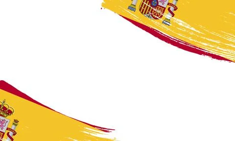 Spain Flag with Brush Stroke Effect, Grunge brush stroke. Watercolor painti.. Stock Illustration