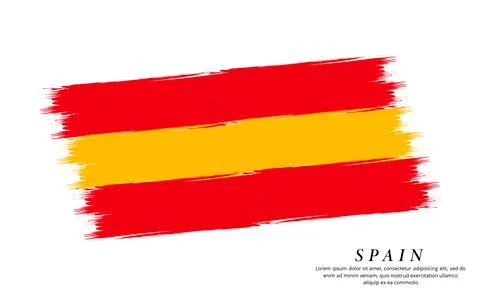 Spain flag brush vector background. Grunge style country flag of Spain brus.. Illustrazione stock