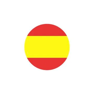 Spain flag button on white Stock Illustration