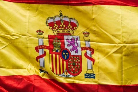 Spain flag closeup Foto stock
