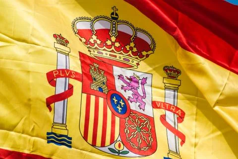 Spain flag closeup Foto stock