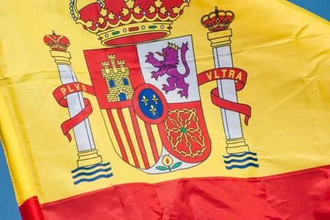 Spain flag closeup Foto stock
