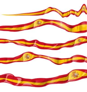 Spain flag collaction horizontal on white background Stock Illustration